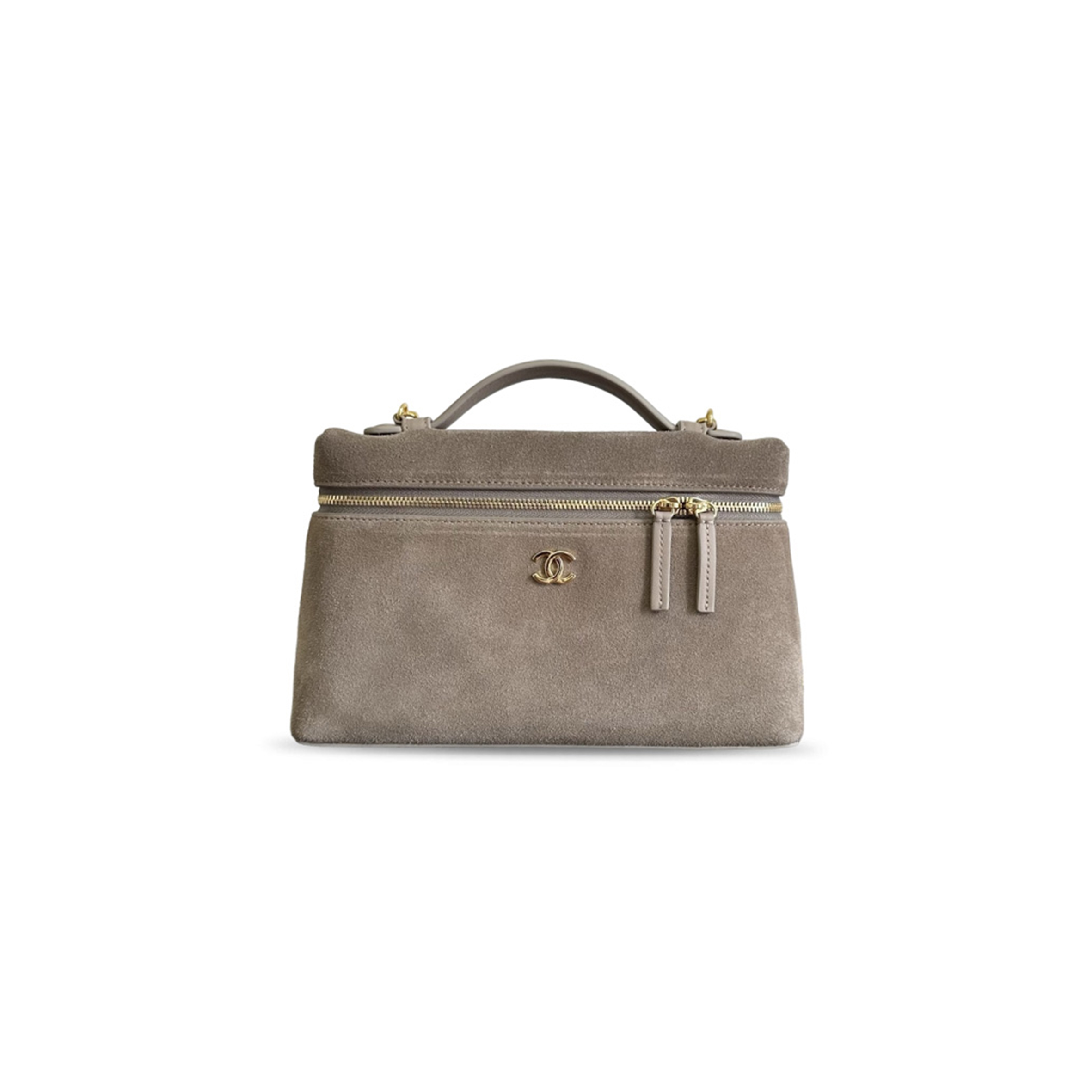 CHANEL MASTER SLIM TOP HANDLE VANITY CASE SUEDE (23*15*5cm)